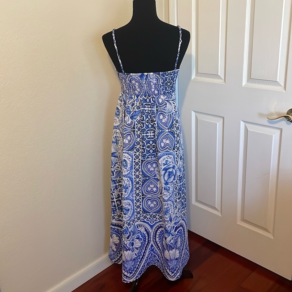 New Caroline Constas New York Grecian Paisley Floral Print Cotton Maxi Dress - Picture 10 of 16